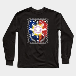 Philippine Sun / Baybayin word Laya (Freedom/ Release from imprisonment) Long Sleeve T-Shirt